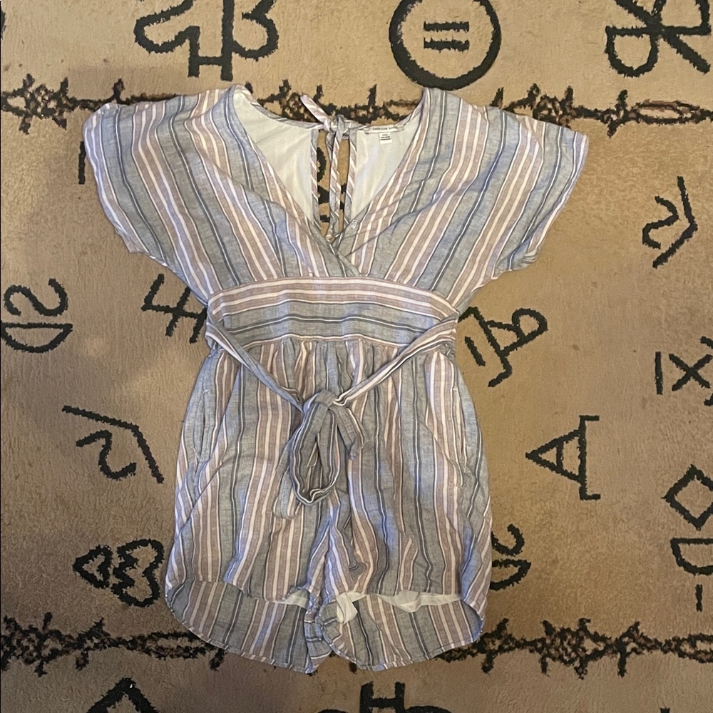 American Eagle Outfitters Striped Jumpsuit - Blue, Pink, White